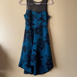 Blue and black dress